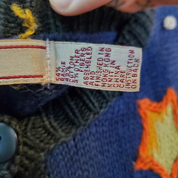 Vintage 80s Black Halloween Maximalist Embroidered Cardigan Sweater Kitschy - Picture 4 of 10